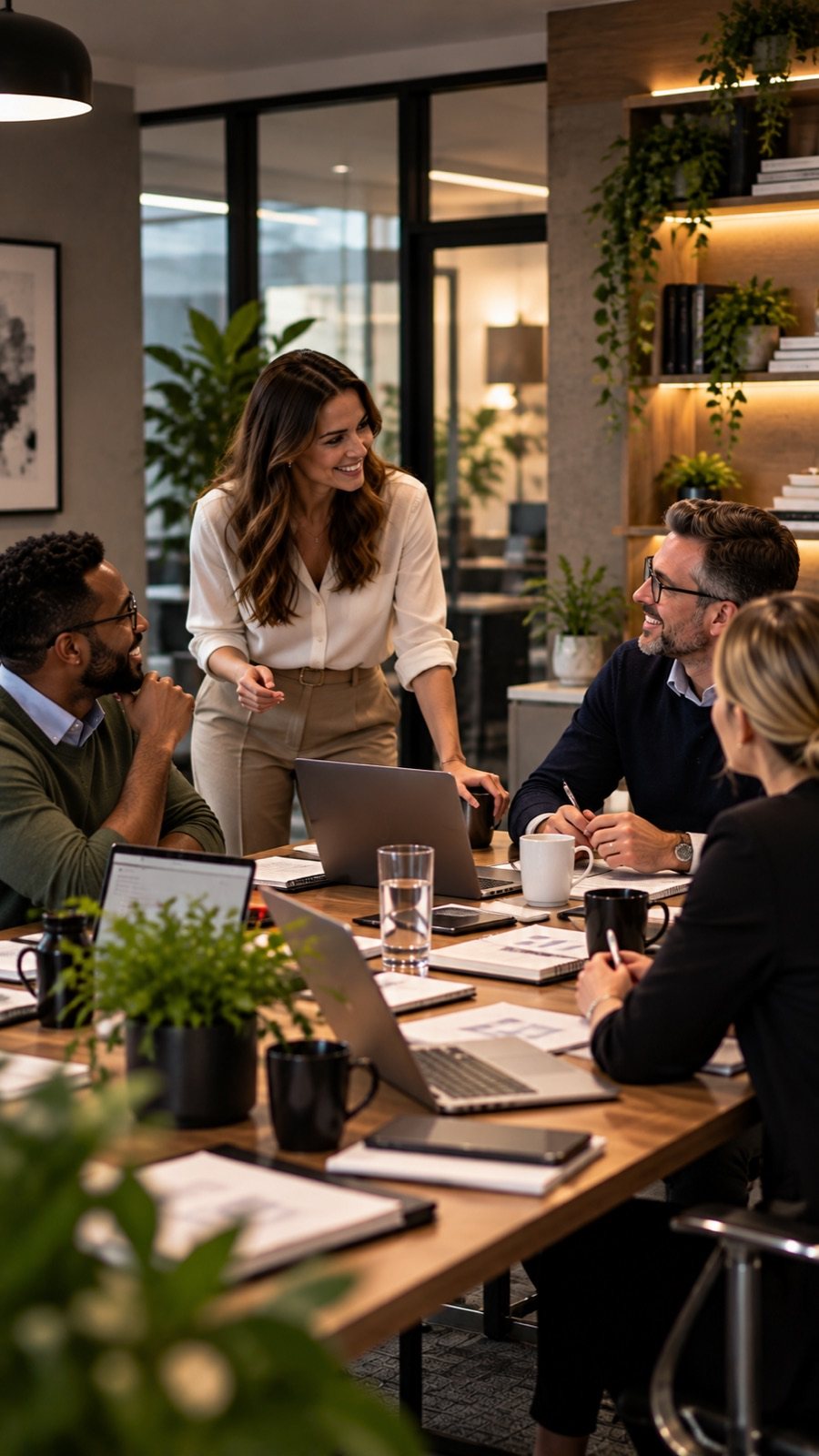 Executive team debriefing together after a crisis exercise